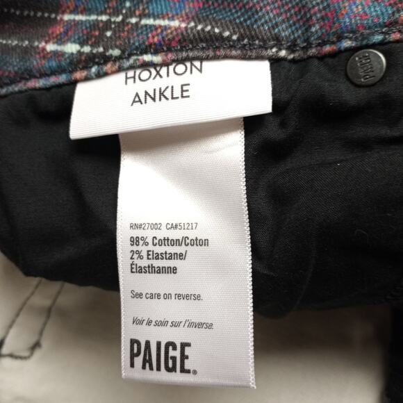 PAIGE Hoxton Ankle Tartan Plaid Jeans  29 - Picture 7 of 9